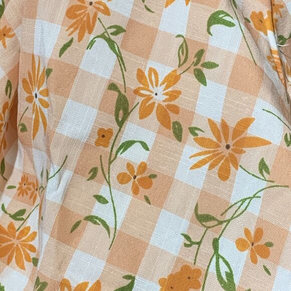 Unique Vintage Smak Parlor Peach Gingham Dress Small 4 - Picture 8 of 8